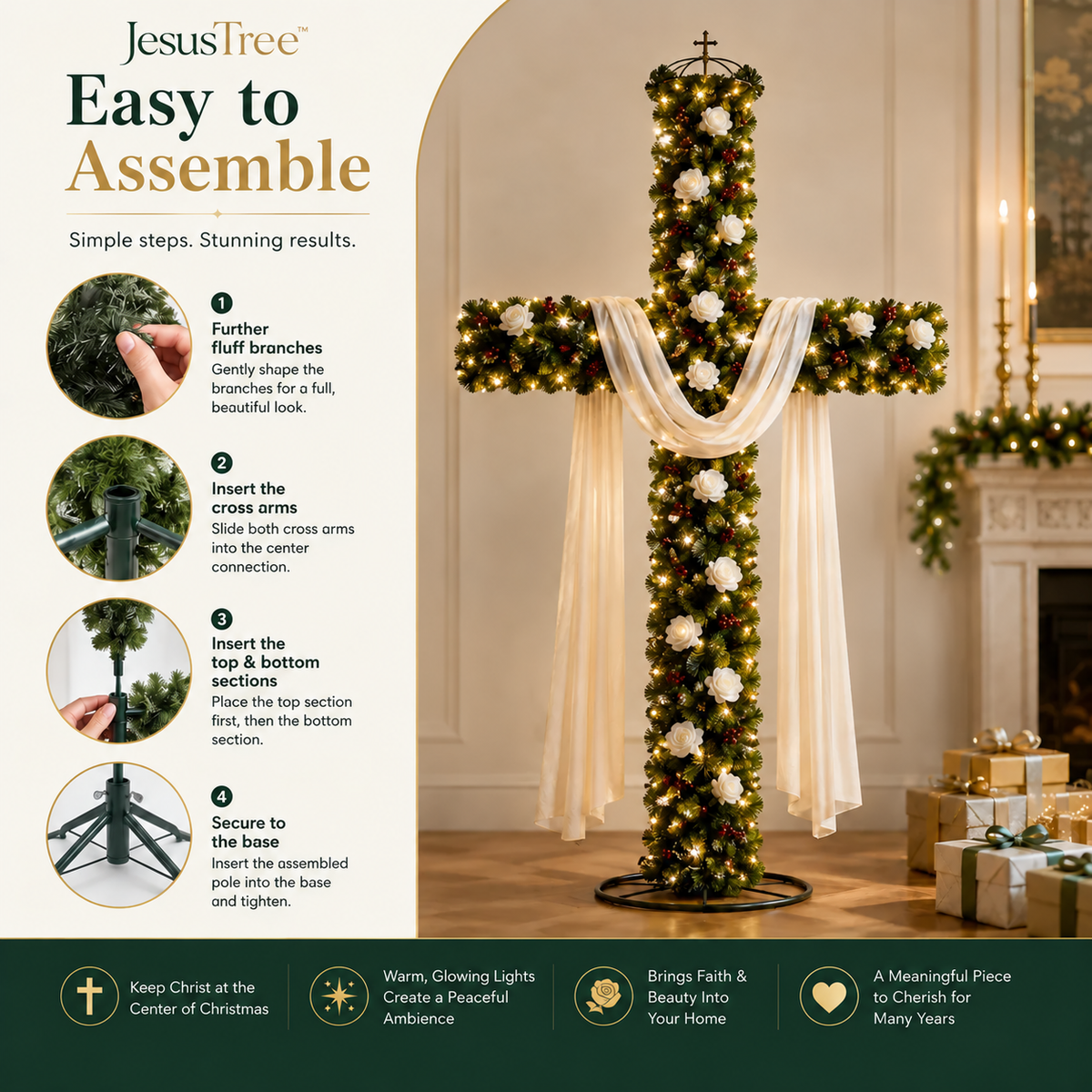 🎄 57% OFF TODAY – Glowing Christmas Cross Tree™ | Keep Christ at the Center of Christmas