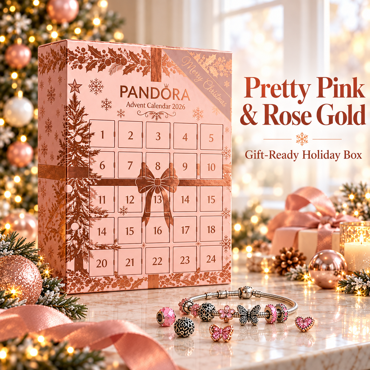 💗24-Day Jewelry Advent Calendar💍Mystery Charms, Jewelry & Accessories Christmas Gift Box🎄