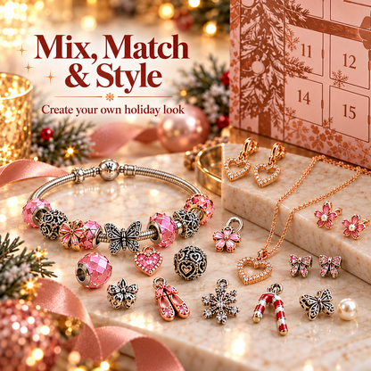 💗24-Day Jewelry Advent Calendar💍Mystery Charms, Jewelry & Accessories Christmas Gift Box🎄