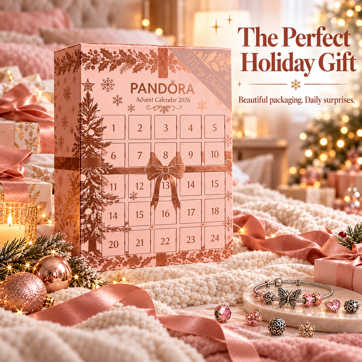 💗24-Day Jewelry Advent Calendar💍Mystery Charms, Jewelry & Accessories Christmas Gift Box🎄