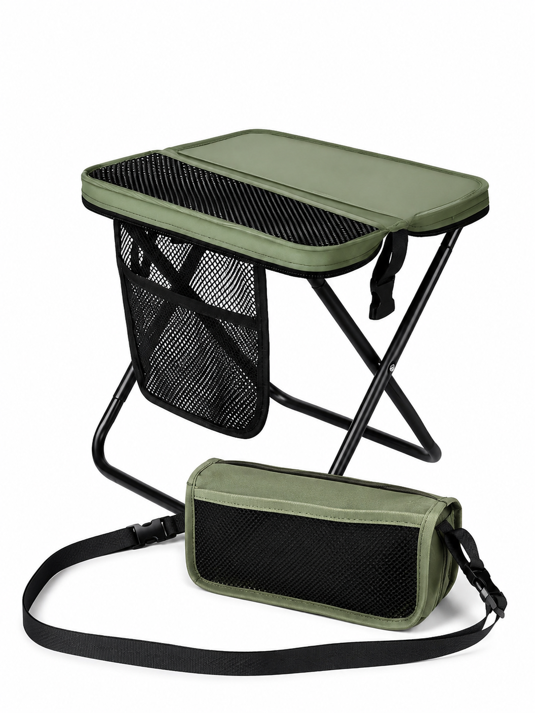 🔥 Outdoor Pick 🪑 12' Portable Folding Stool - Compact Collapsible Backpack Chair for Adults