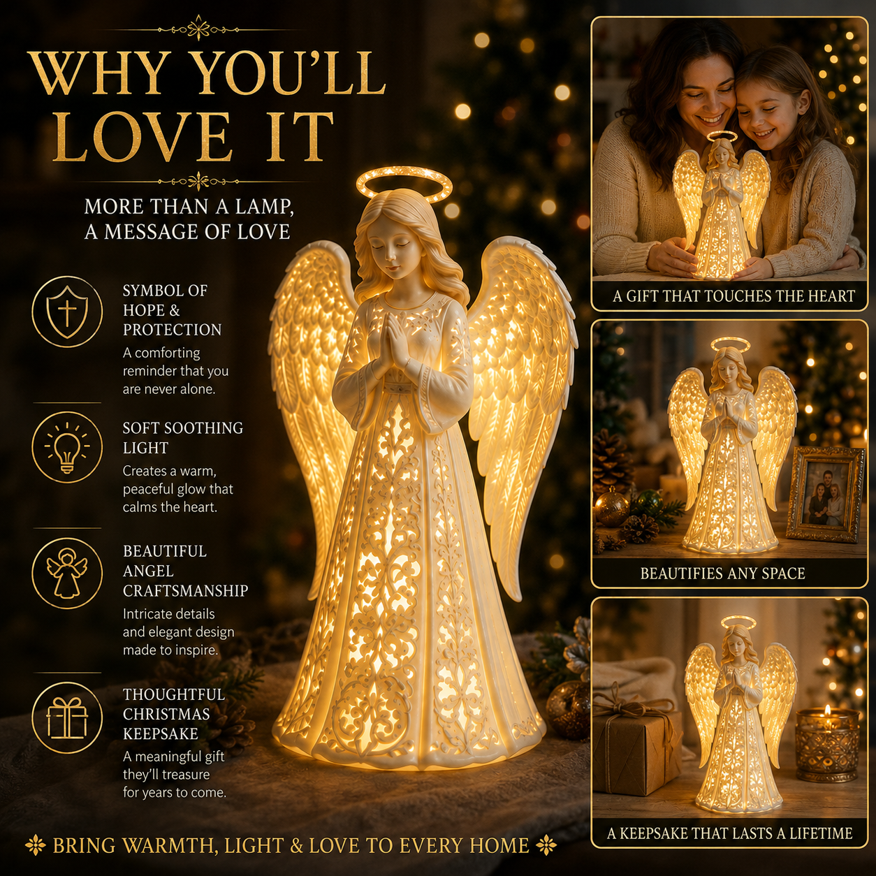 🔥Hot Sale - 50% OFF🔥🪽✨ Angel Christmas Guardian Light – A Symbol of Hope, Love & Protection