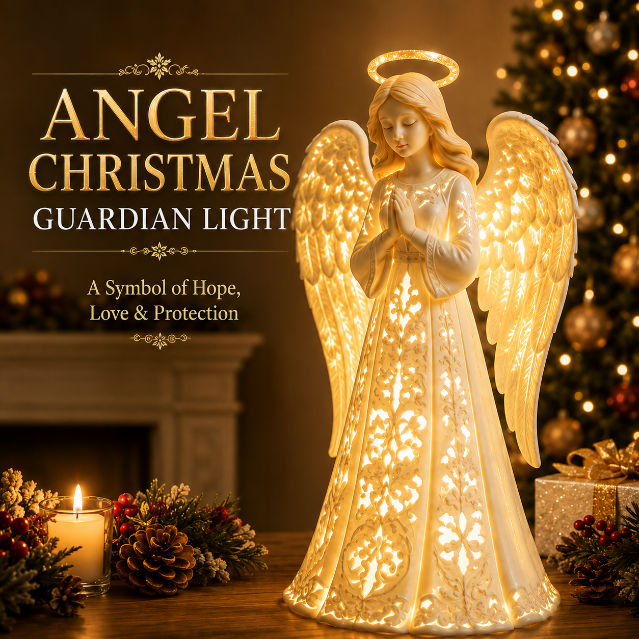 🔥Hot Sale - 50% OFF🔥🪽✨ Angel Christmas Guardian Light – A Symbol of Hope, Love & Protection