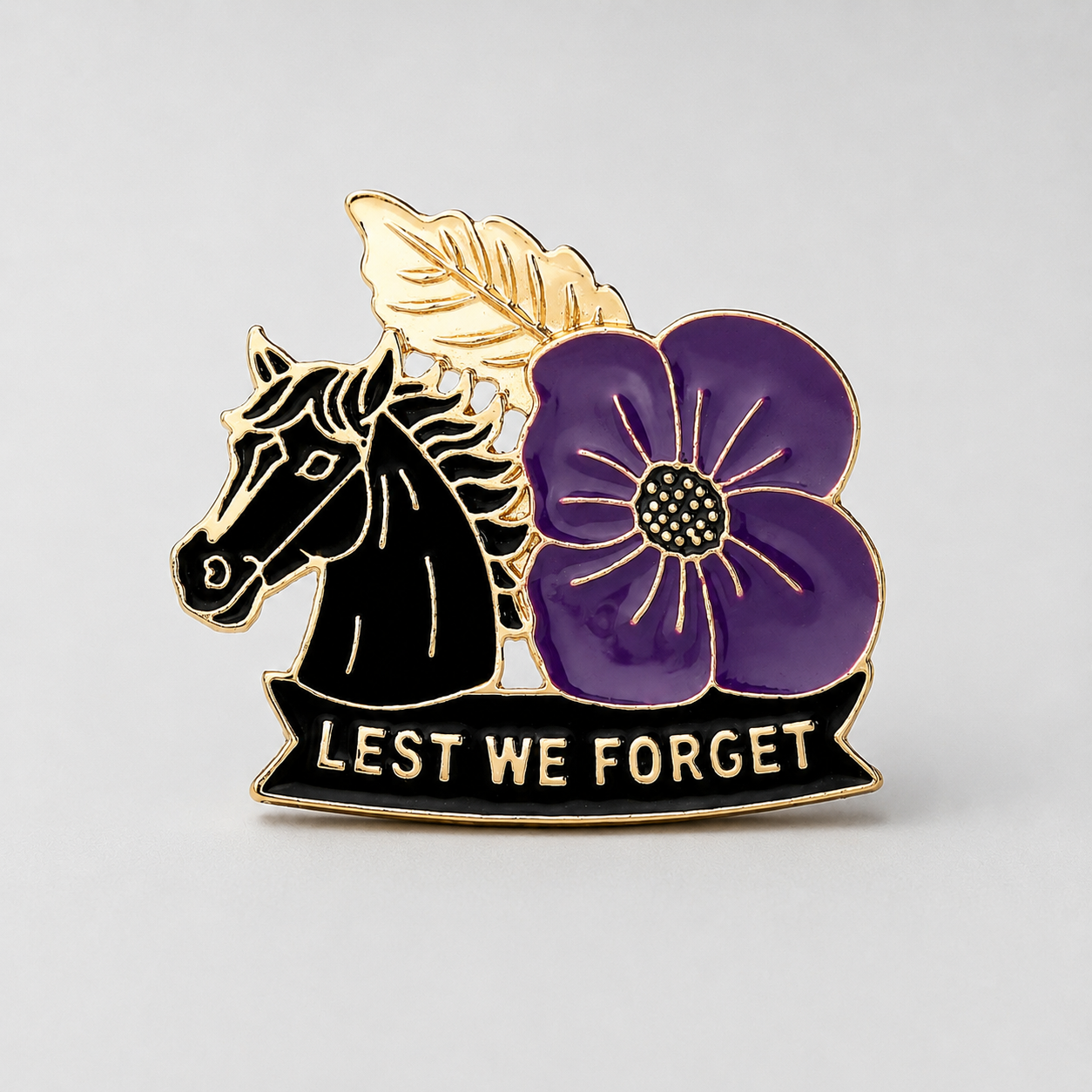 💜 War Horse Purple Poppy Remembrance Brooch – A Lasting Tribute to Service & Sacrifice