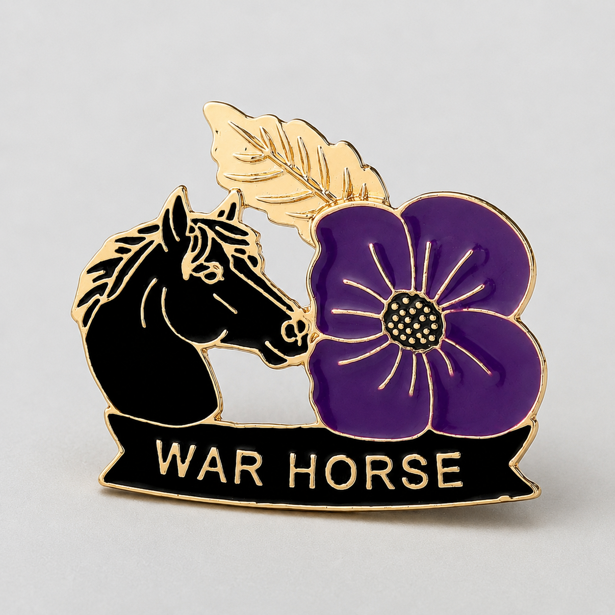 💜 War Horse Purple Poppy Remembrance Brooch – A Lasting Tribute to Service & Sacrifice