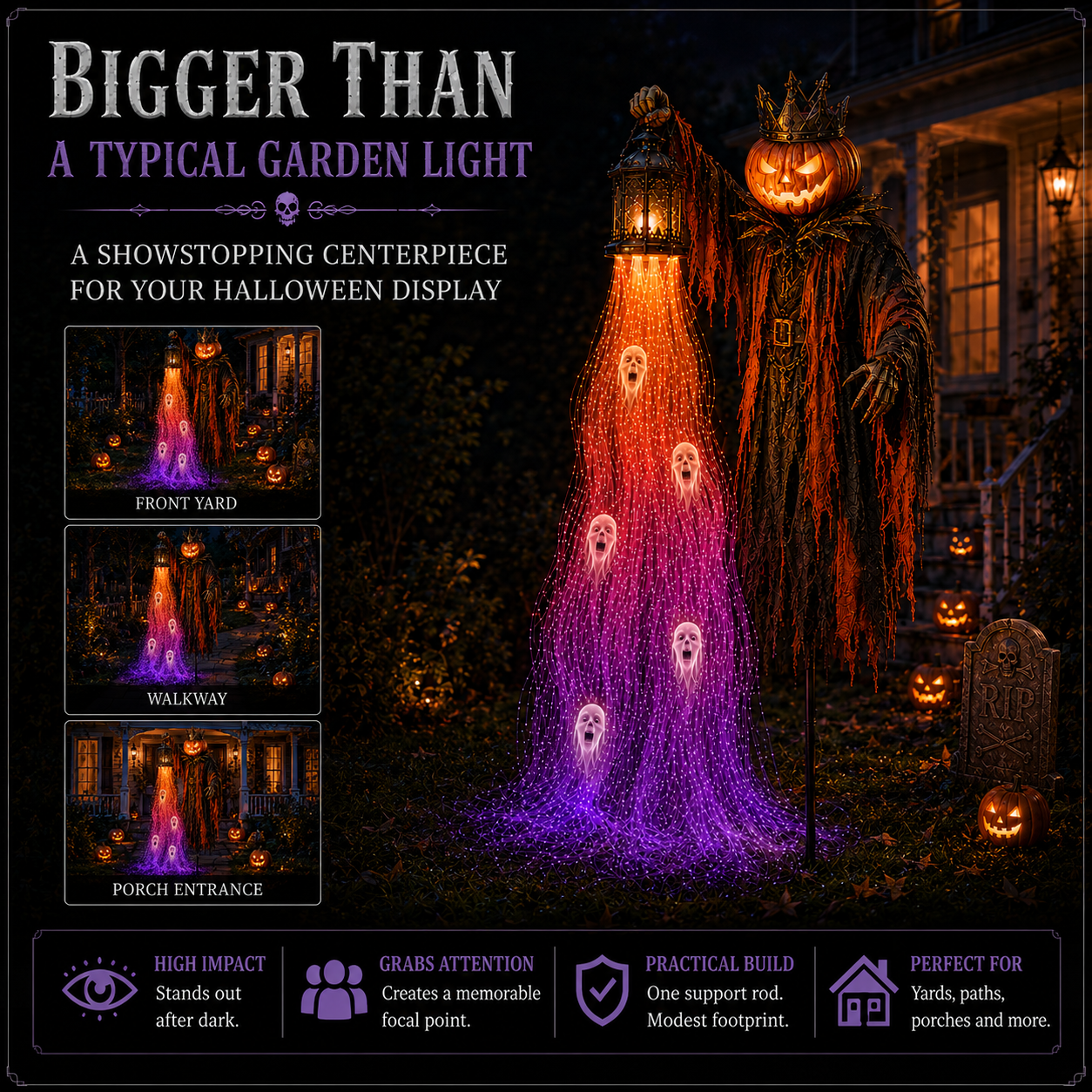 🎃 Today Only: 50% OFF – The Crowned Harvest Warden Glowing Spirit Solar Garden Light