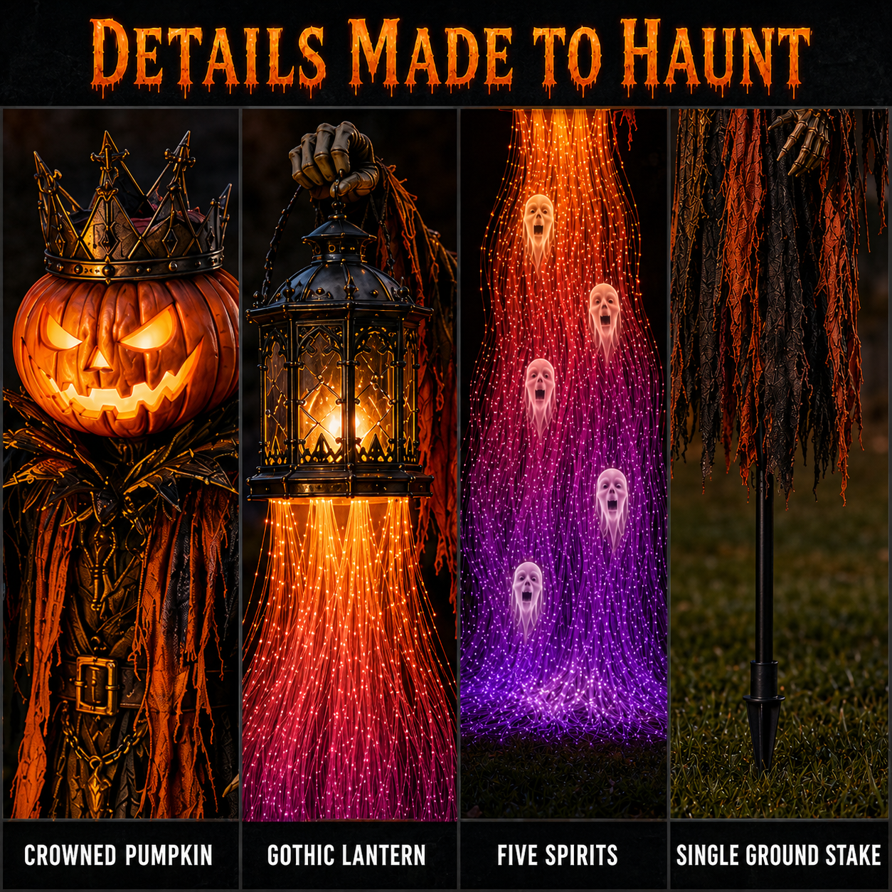 🎃 Today Only: 50% OFF – The Crowned Harvest Warden Glowing Spirit Solar Garden Light