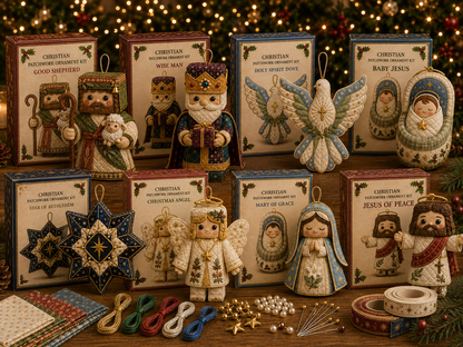 ✝️ DIY Christian Christmas Patchwork Ornament Kit 🎄 – Create a Handmade Faith-Filled Keepsake