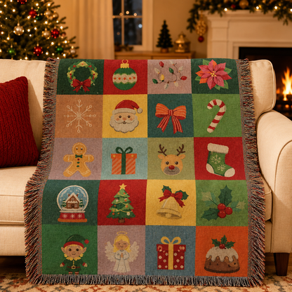 🔥 Today Only: 50% OFF 🎃 Vintage Halloween Jacquard Woven Throw Blanket with Fringe