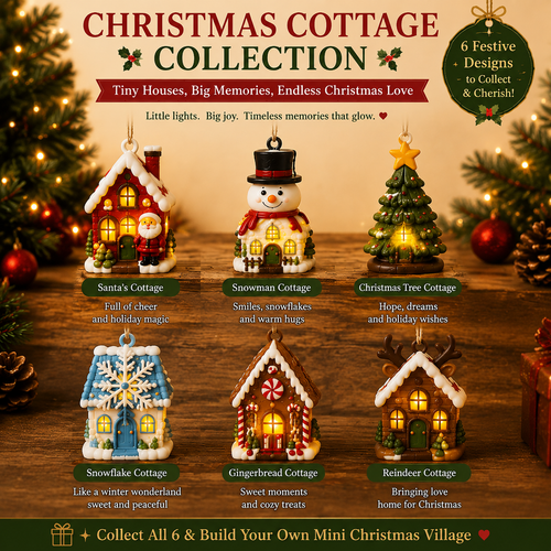 🔥Hot Sale - 50% OFF🔥🎄 Mini Christmas Village™ Light-Up Resin Ornament Collection