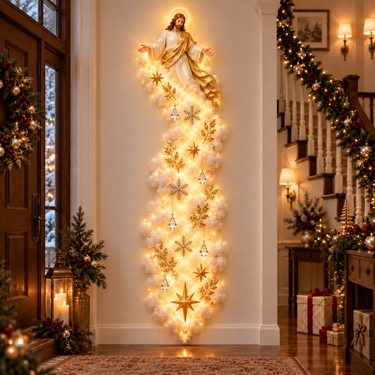 ✨ Christmas Sale ✨ Blessing Jesus Cloud Trail Wall Light – A Warm Glow of Faith & Love