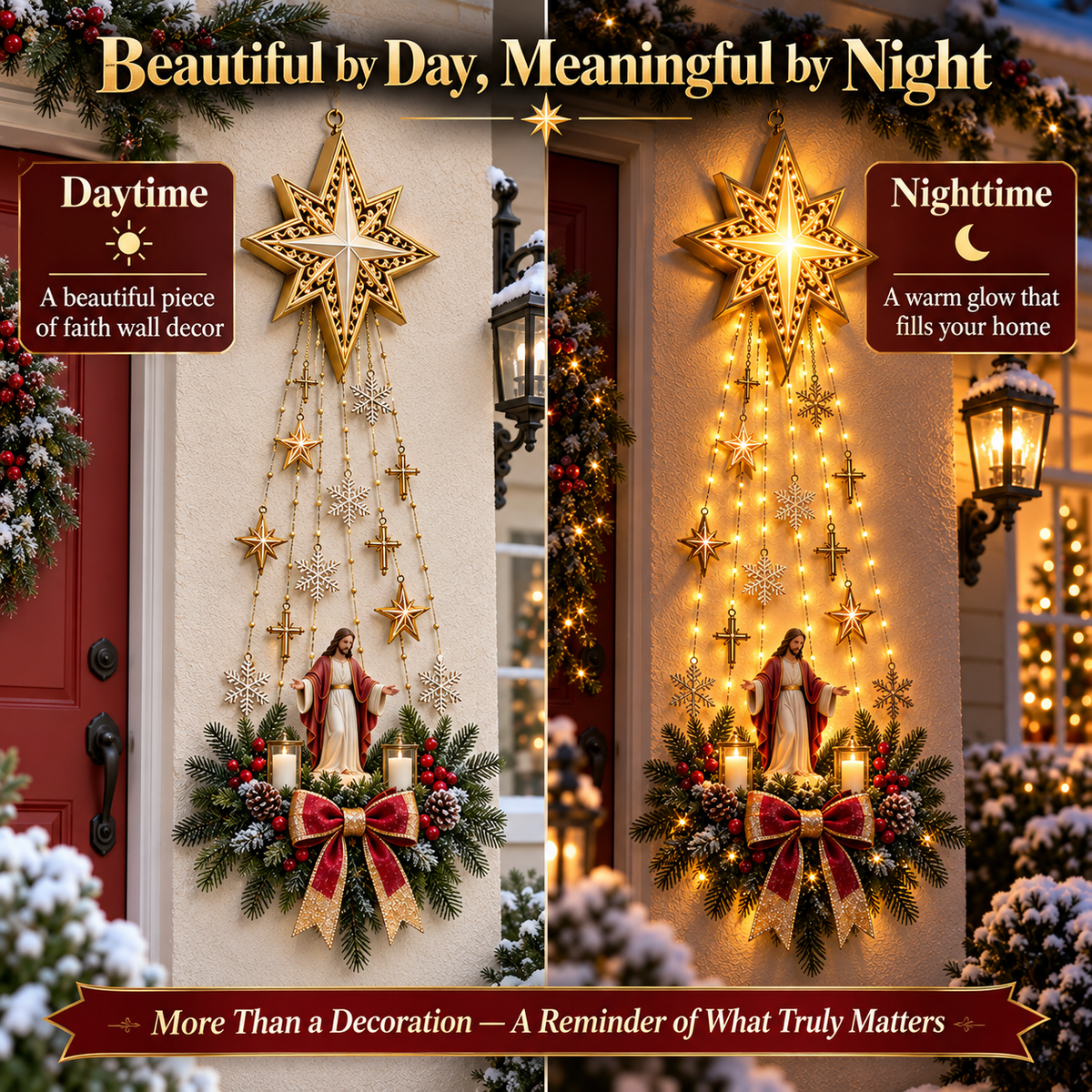 🎄 Christmas Sale – 50% OFF ✨ Sacred Blessing Star Trail Wall Light Collection – Faith, Grace & Remembrance