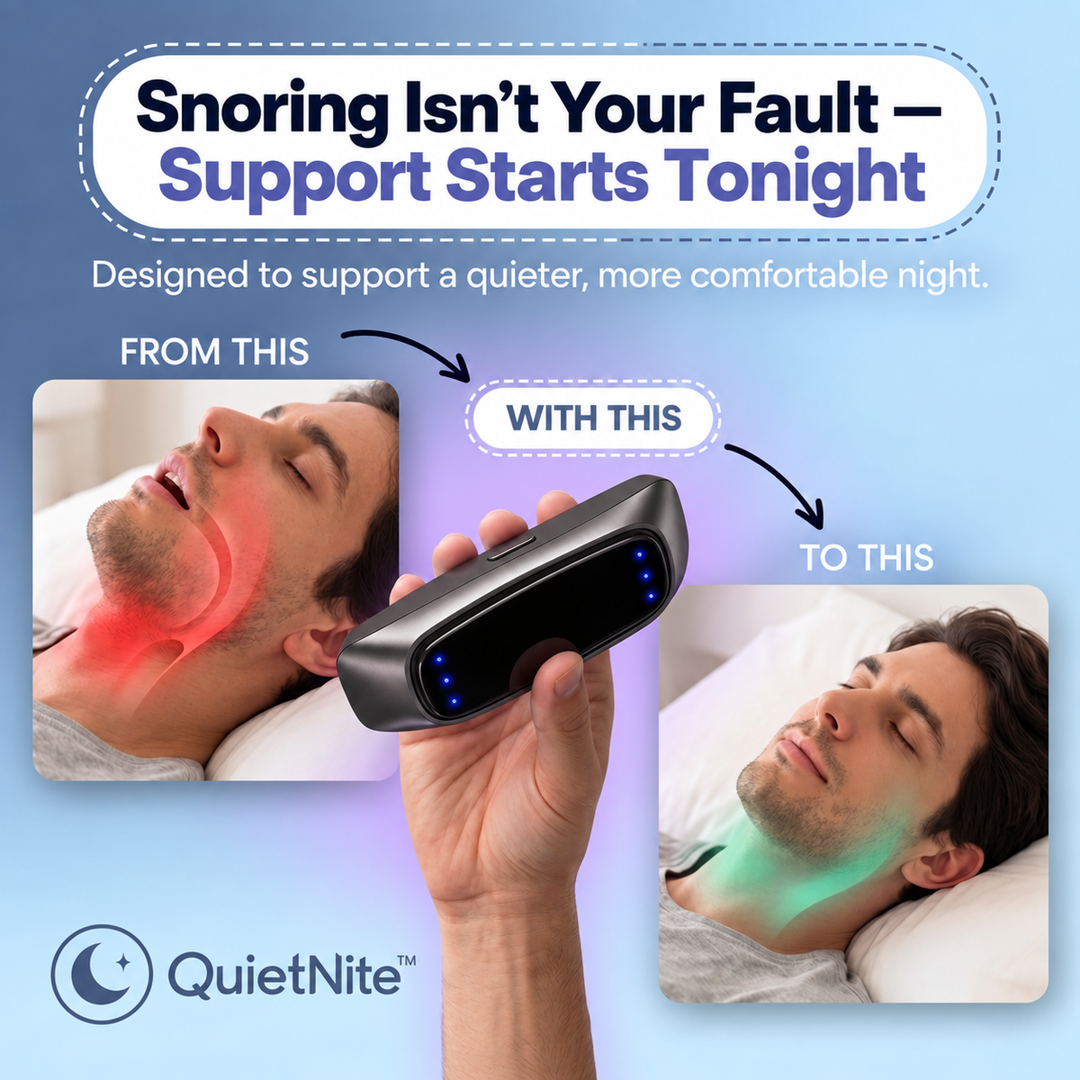 😴 2026 Sleep Sale – 50% OFF | Smart Snore Response Neckband – Gentle Vibration Sleep Support