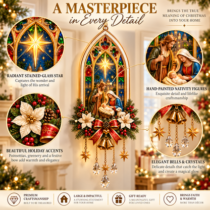 🎄 Christmas Sale – 50% OFF ✨ Bethlehem Star of Faith™ Lighted Nativity Wall Decor – Bring His Light Home