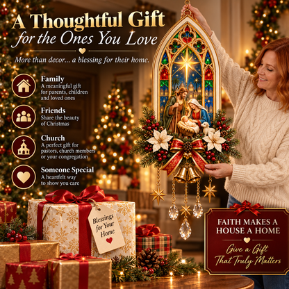 🎄 Christmas Sale – 50% OFF ✨ Bethlehem Star of Faith™ Lighted Nativity Wall Decor – Bring His Light Home