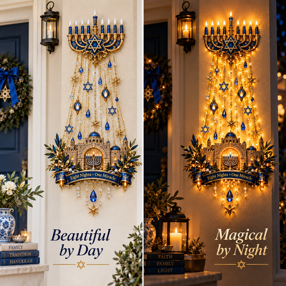 🕎✨ Hanukkah Miracle of Eight Nights™ Wall Light – A Glowing Celebration of Faith, Family & Tradition