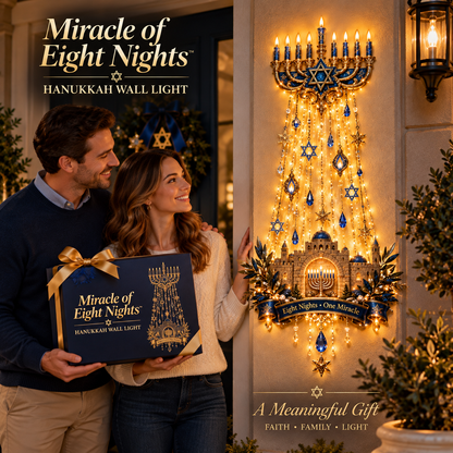 🕎✨ Hanukkah Miracle of Eight Nights™ Wall Light – A Glowing Celebration of Faith, Family & Tradition