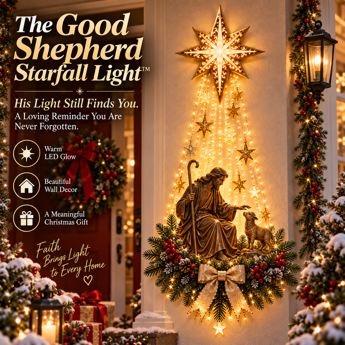 🎄 Christmas Hot Sale – 49% OFF ✨ The Good Shepherd Starfall Light™ – His Light Still Finds You
