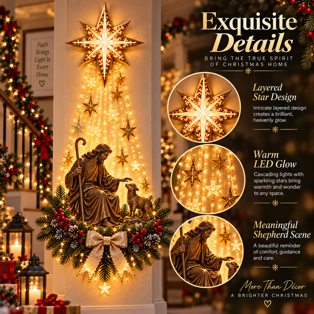 🎄 Christmas Hot Sale – 49% OFF ✨ The Good Shepherd Starfall Light™ – His Light Still Finds You