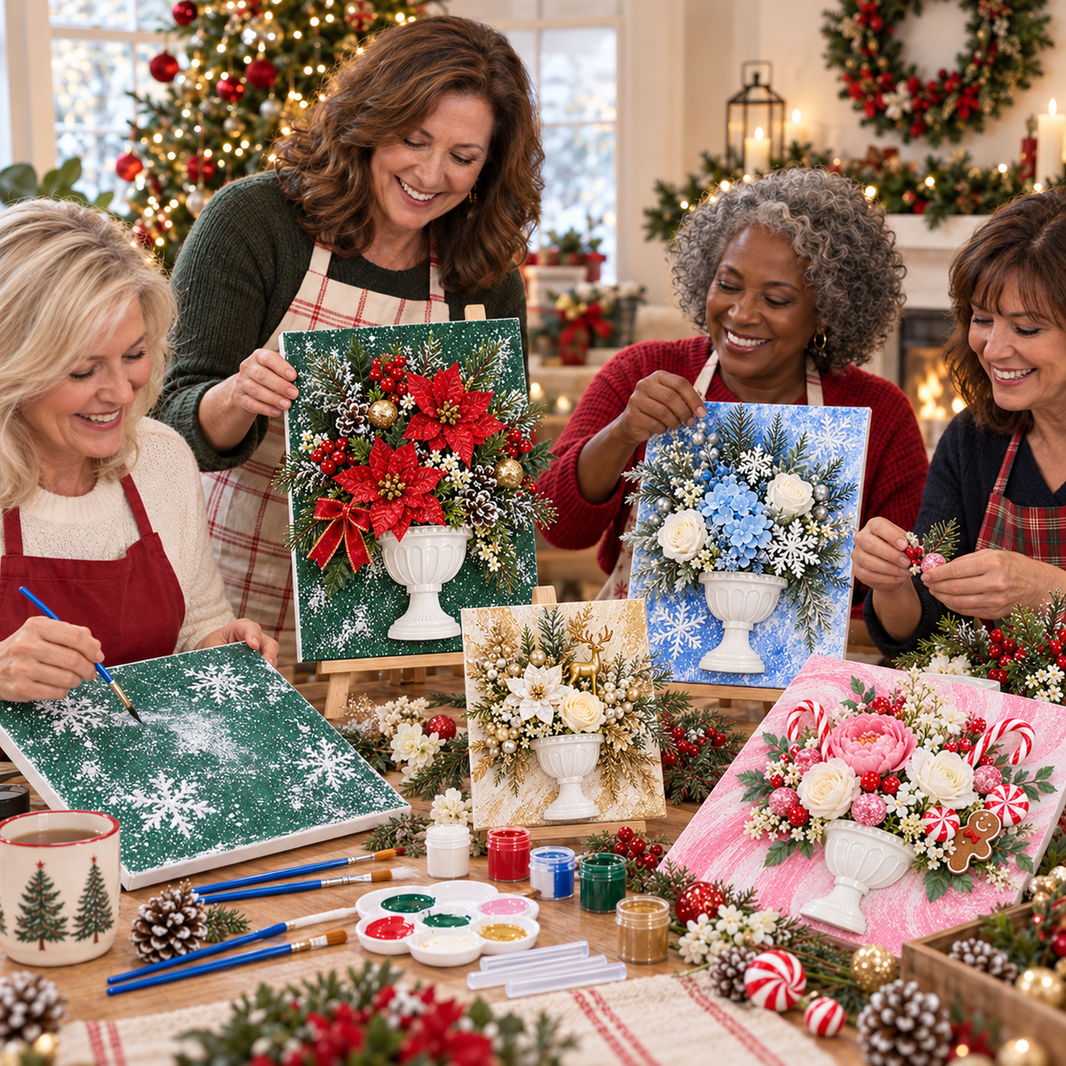 🎄 Christmas DIY Preserved Floral Canvas Kit™ – Create a Holiday Memory by Hand