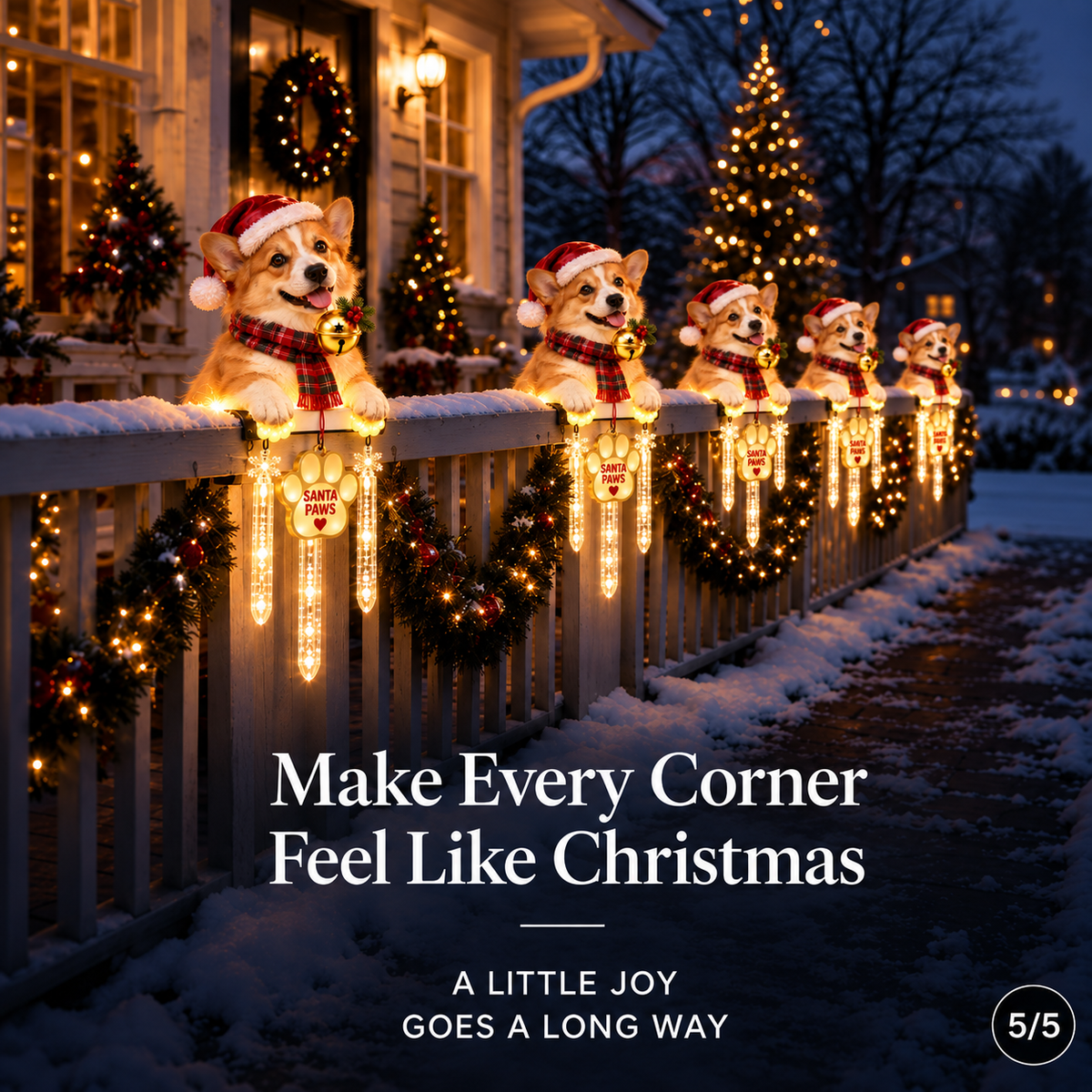 🎄 Christmas Hot Sale ✨ Merry Porch Companions Collection – Lighted Animal Railing Decor