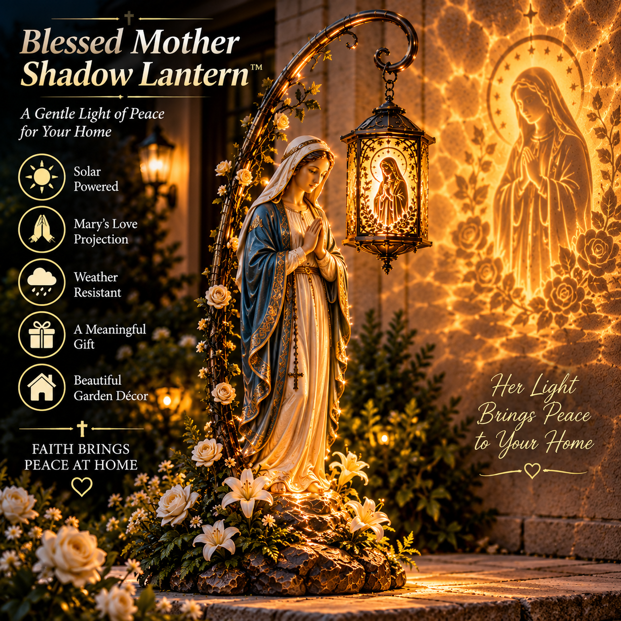 🌹 Blessed Mother Peace Lantern™