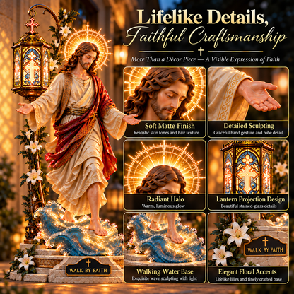 ✨ Walk by Faith™ – Jesus Walking on Water Reflection Light