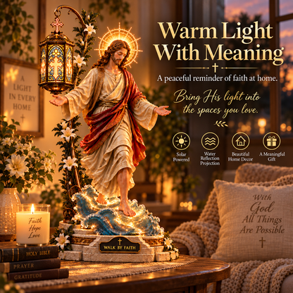 ✨ Walk by Faith™ – Jesus Walking on Water Reflection Light