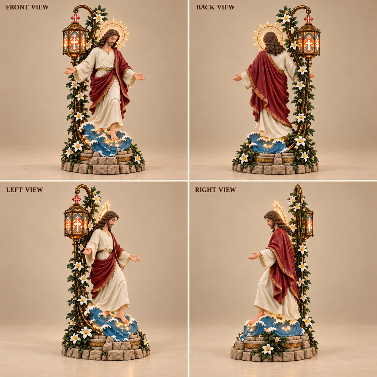 ✨Walk by Faith™ Illuminated Jesus Walking on Water Sculpture