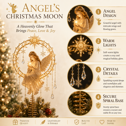 🔥Last Day 49% OFF✨ Angel’s Christmas Moon™ Lighted Angel Tree Topper