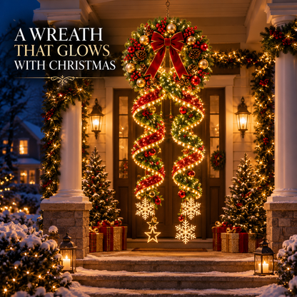 🎄 Christmas Magic Spiral Hanging LED Light Collection – 5 Festive Designs for Porch & Window Decor