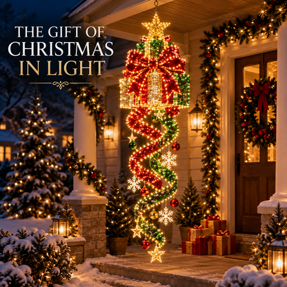 🎄 Christmas Magic Spiral Hanging LED Light Collection – 5 Festive Designs for Porch & Window Decor