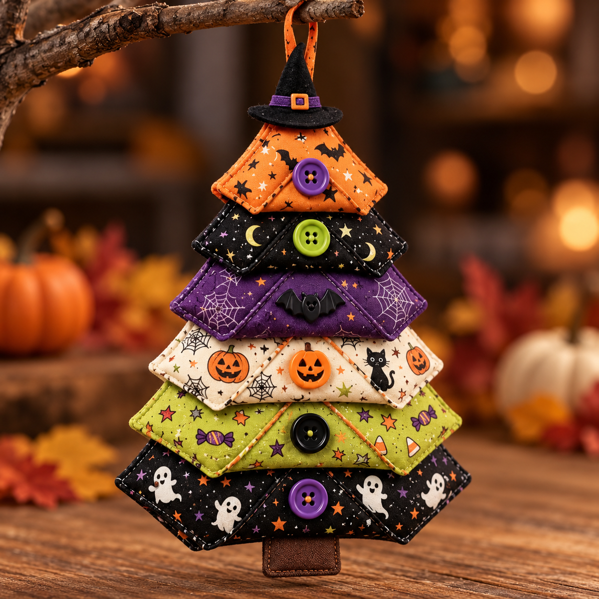 DIY Layered Fabric Tree Ornament Sewing Kit – Christmas, Halloween & Coastal Styles
