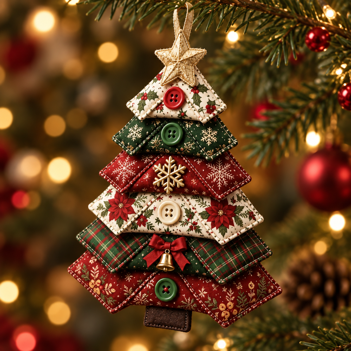 DIY Layered Fabric Tree Ornament Sewing Kit – Christmas, Halloween & Coastal Styles