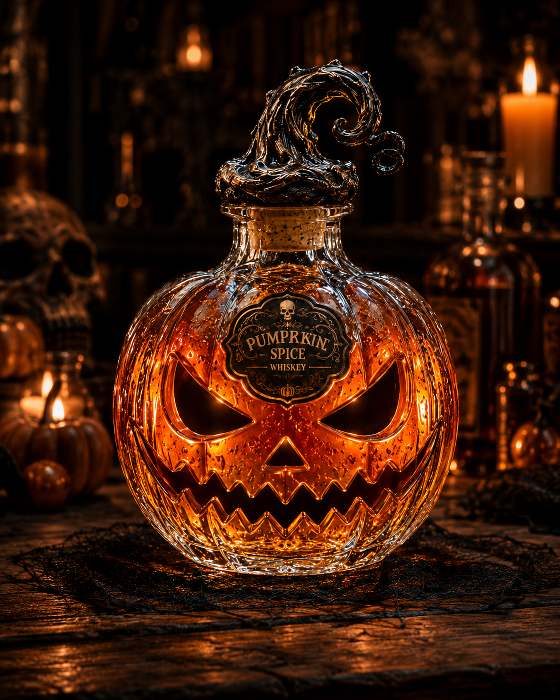 Halloween home bar whiskey decanter