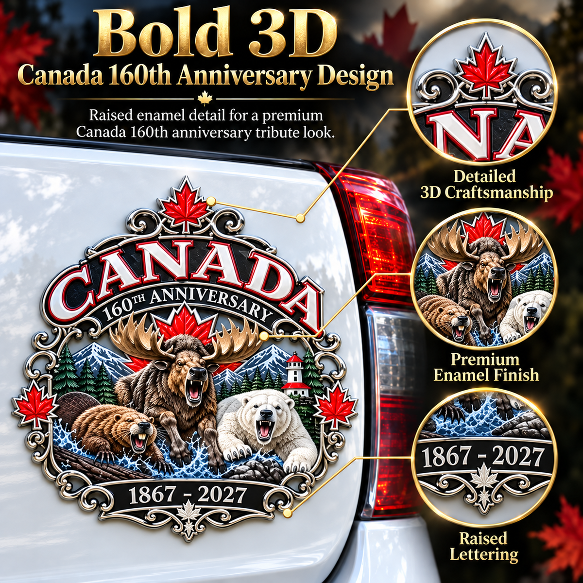🍁 2027 Canada 160th Anniversary Tribute Emblem™ – True North Strong and Free