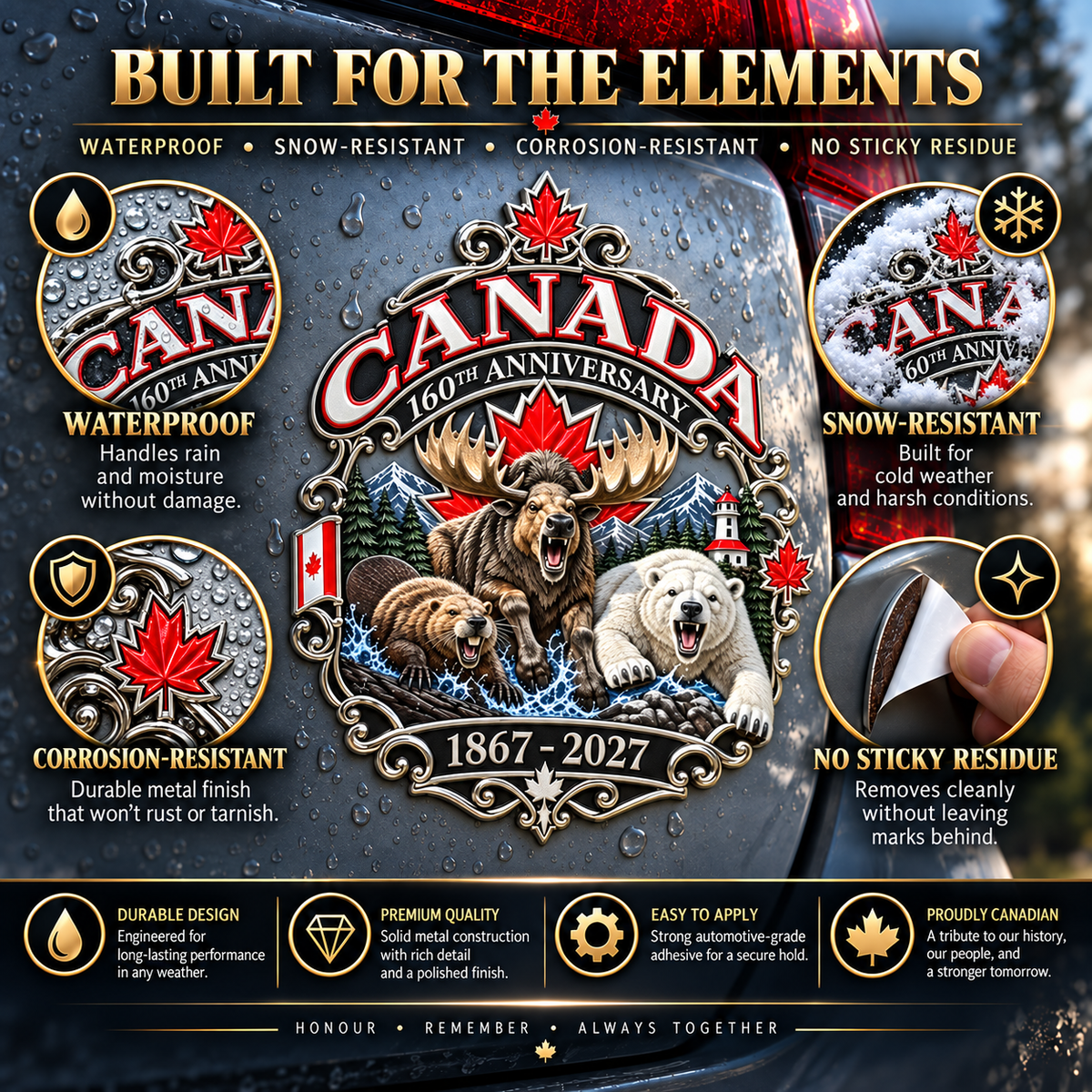 🍁 2027 Canada 160th Anniversary Tribute Emblem™ – True North Strong and Free