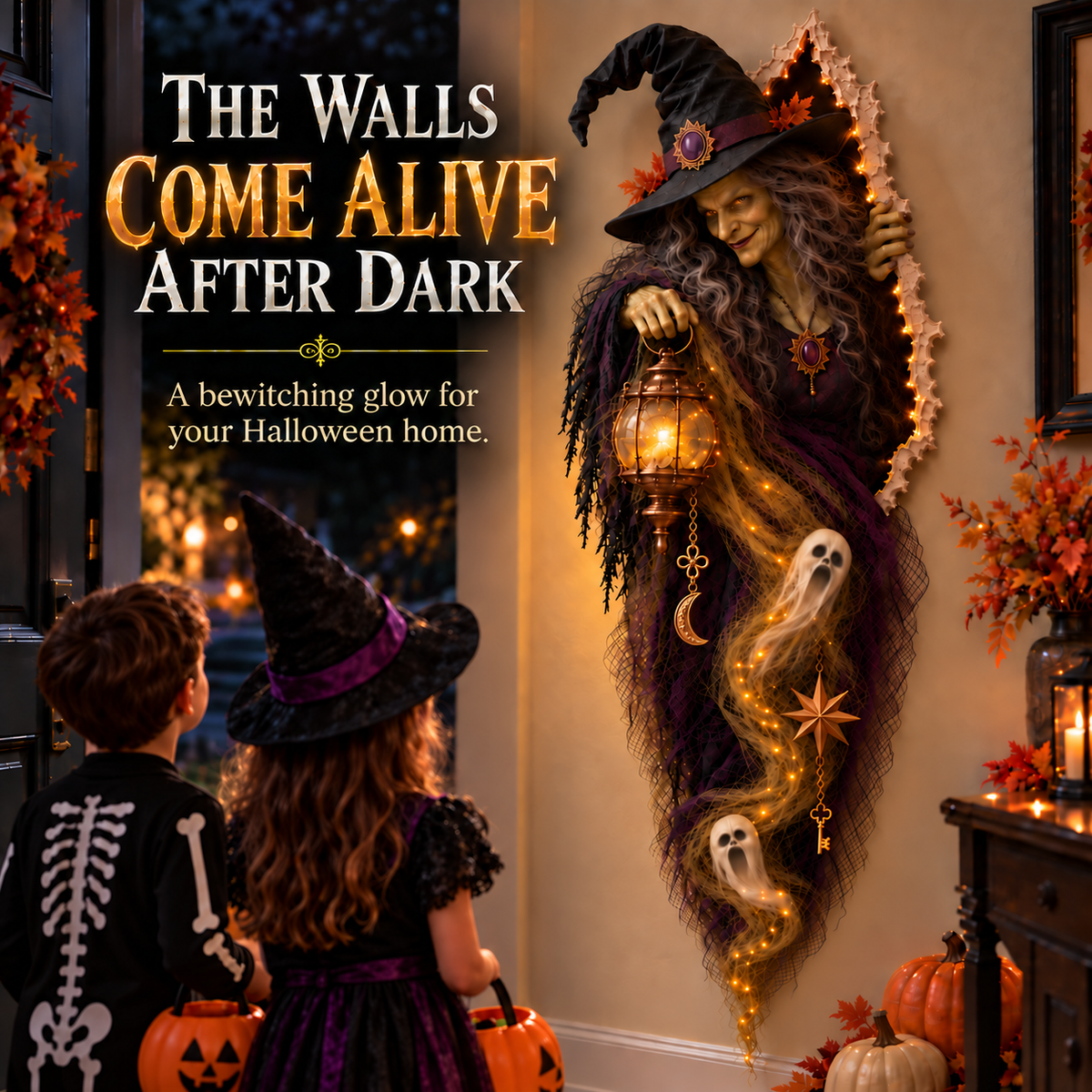 🎃 Enchanted Witch Wall Light™ — Bring Your Walls to Life This Halloween