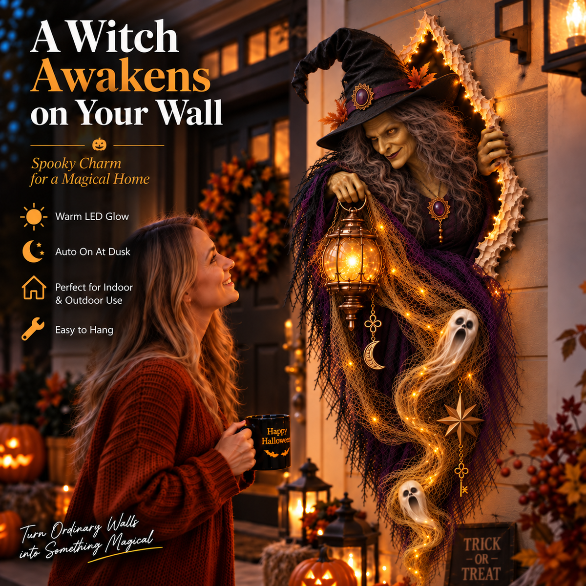 🎃 Halloween Hot Sale✨🎃 Enchanted Witch Wall Light™ — Bring Your Walls to Life This Halloween