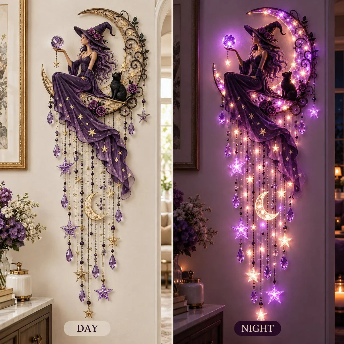🧙‍♀️✨ Witch Moon Starfall Wall Light™ – Turn Any Empty Wall Into Witchy Magic