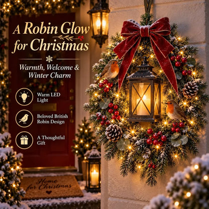 🎄✨ Make Your Christmas Glow! 🐦 A Robin Glow™ Wreath – Save 49%