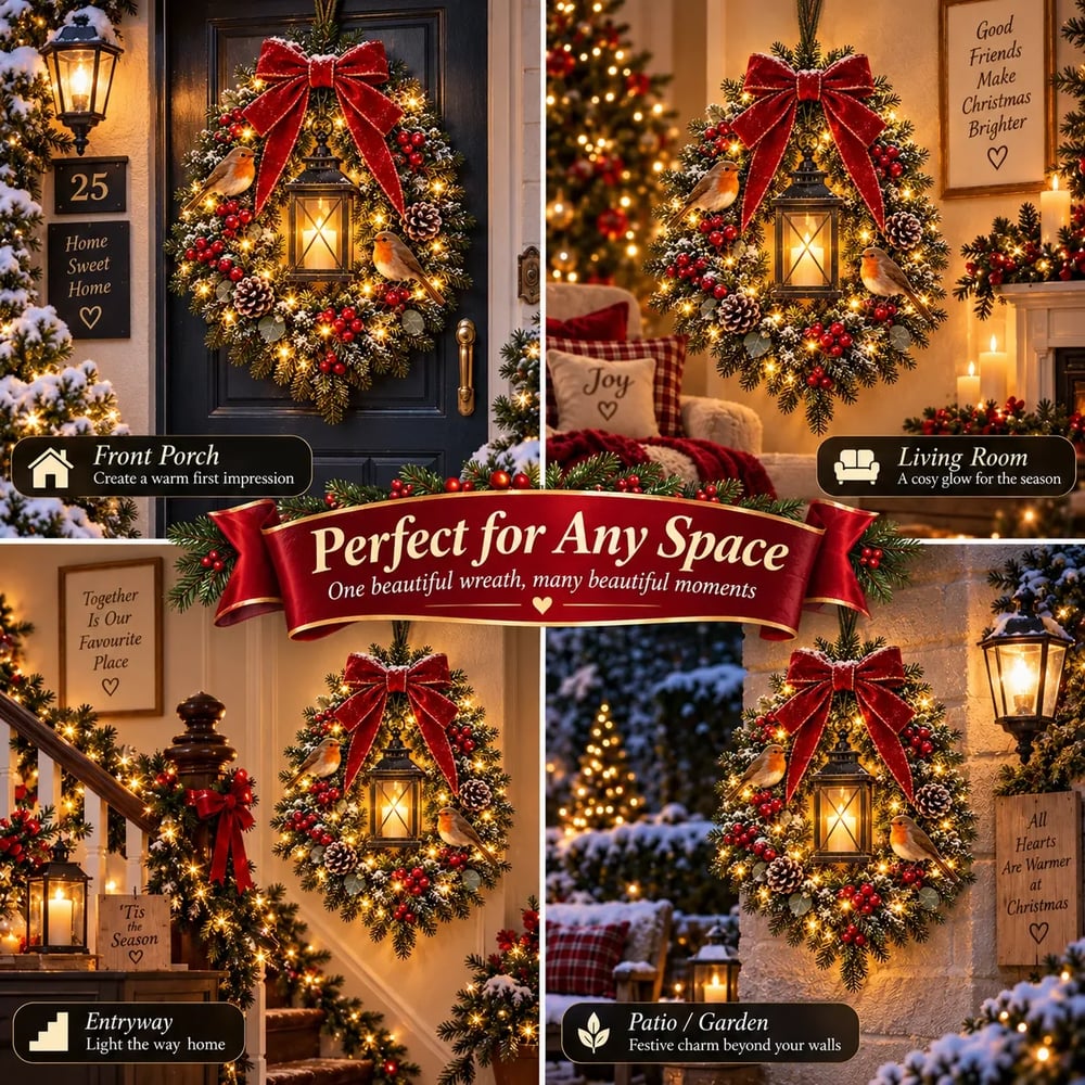 🎄✨ Make Your Christmas Glow! 🐦 A Robin Glow™ Wreath – Save 49%