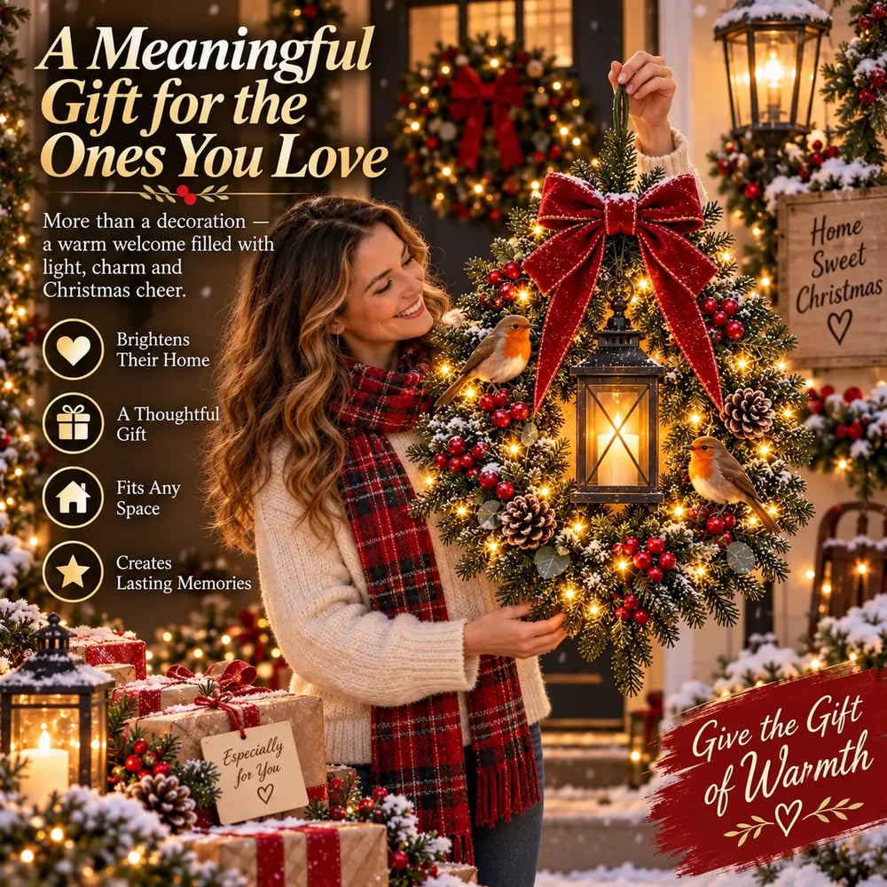 🎄✨ Make Your Christmas Glow! 🐦 A Robin Glow™ Wreath – Save 49%