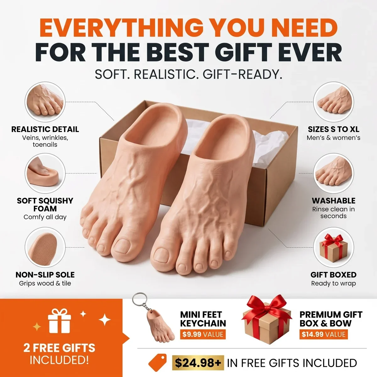 🔥 Last Day 60% OFF – Barefoot Prank Slippers