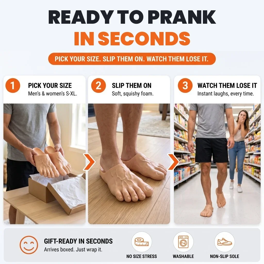 🔥 Last Day 60% OFF – Barefoot Prank Slippers