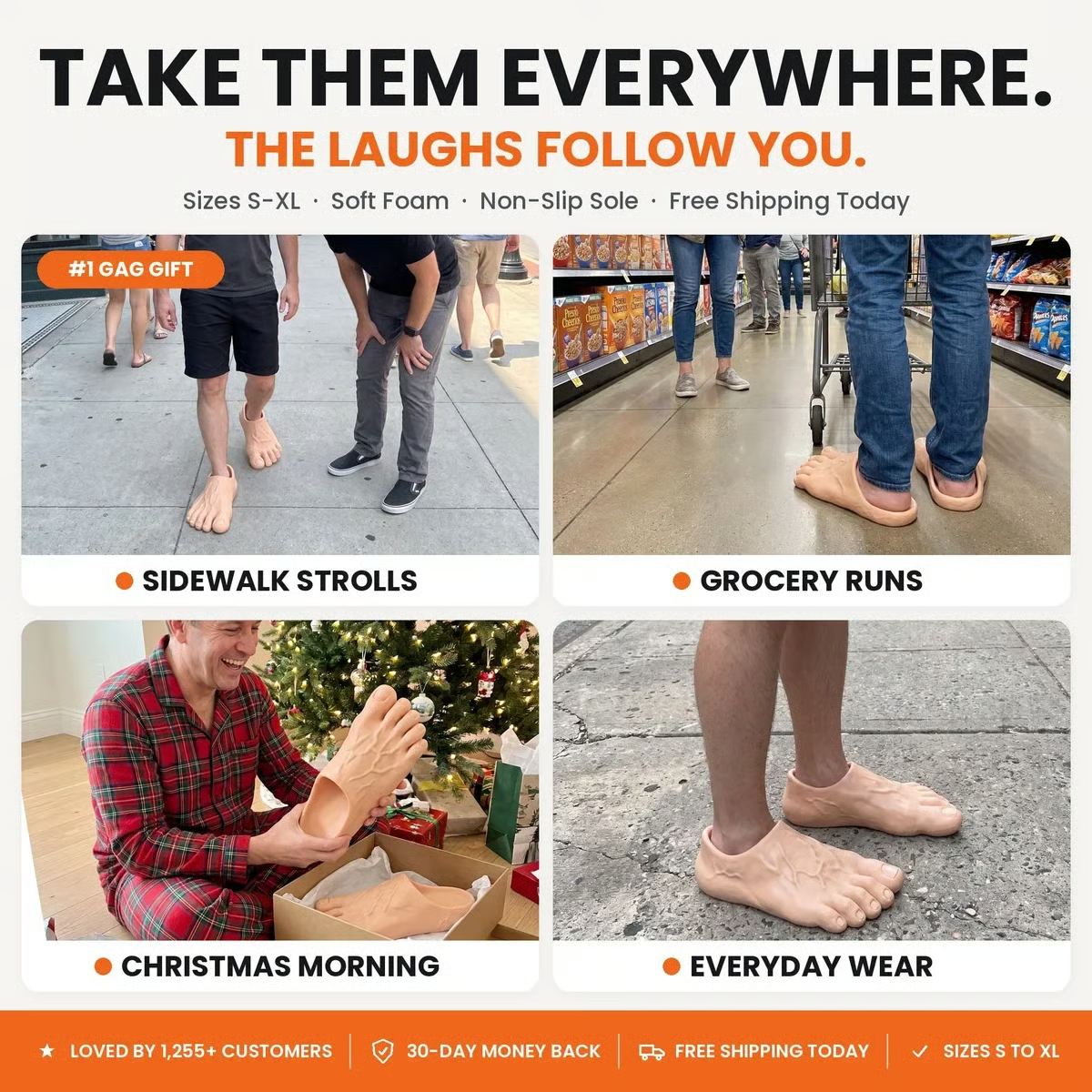 🔥 Last Day 60% OFF – Barefoot Prank Slippers