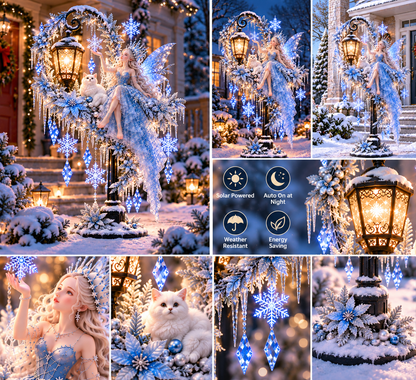 ❄️ Frostlight  – Illuminated Winter Fairy & Snowflake Garden Display