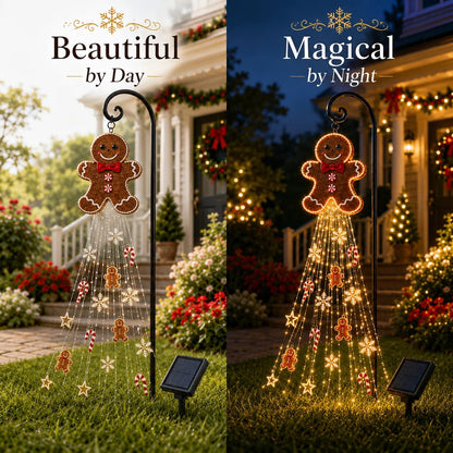 🎄 Gingerbread Starfall Solar Christmas Yard Light – A Magical Holiday Glow for Your Lawn