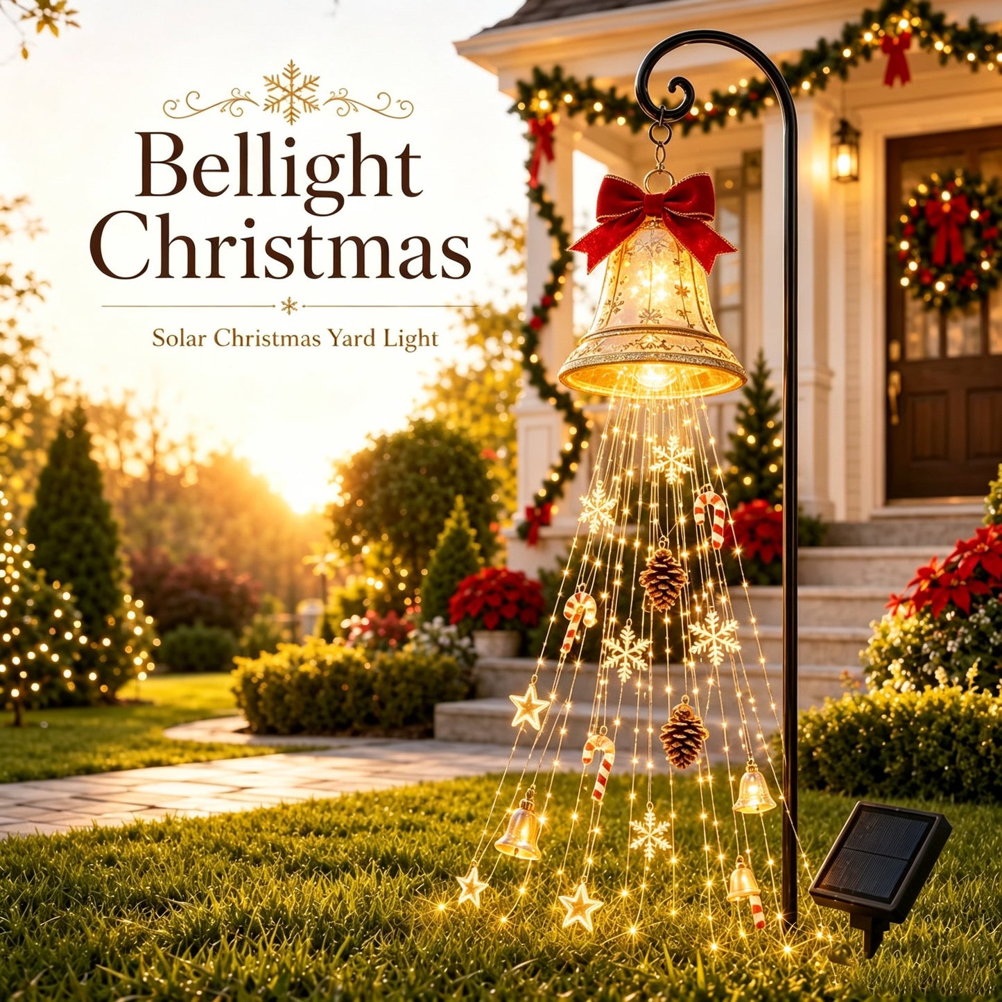 🎄 Gingerbread Starfall Solar Christmas Yard Light – A Magical Holiday Glow for Your Lawn