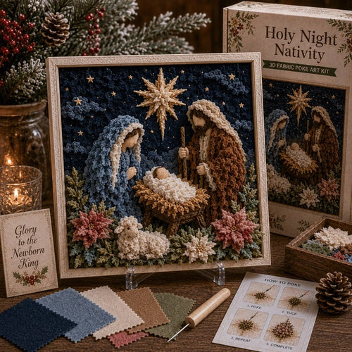 ✝️ 3D Christian Fabric Poke Art Kit – No-Sew Faith Craft & Meaningful Home Décor